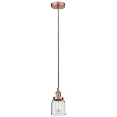 Innovations Lighting Bell 5" Antique Copper Mini Pendant W/ Clear Shade