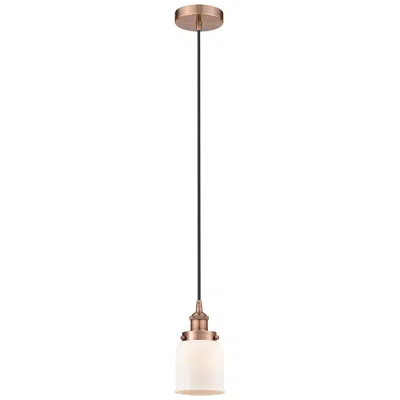 Innovations Lighting Bell 5" Antique Copper Mini Pendant W/ Matte White Shade