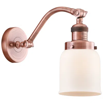 Innovations Lighting Bell 5" Antique Copper Sconce W/ Matte White Shade