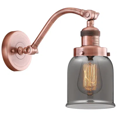 Innovations Lighting Bell 5" Antique Copper Sconce W/ Plated Smoke Shade