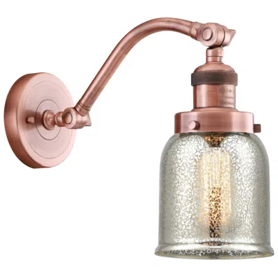 Innovations Lighting Bell 5" Antique Copper Sconce W/ Silver Plated Mercury Shade