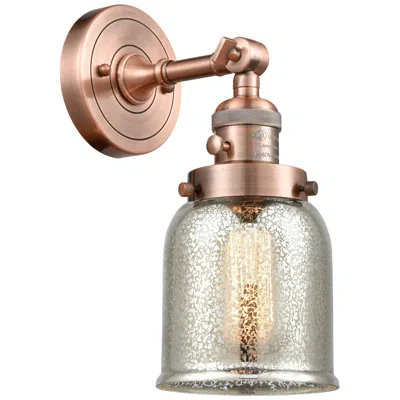 Innovations Lighting Bell 5" Antique Copper Sconce W/ Silver Plated Mercury Shade