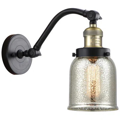 Innovations Lighting Bell 5" Black Antique Brass Sconce W/ Silver Plated Mercury Shade