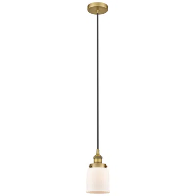 Innovations Lighting Bell 5" Brushed Brass Mini Pendant W/ Matte White Shade