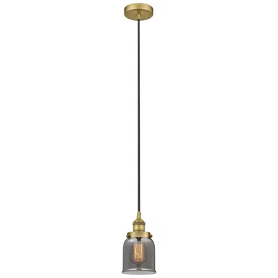 Innovations Lighting Bell 5" Brushed Brass Mini Pendant W/ Plated Smoke Shade