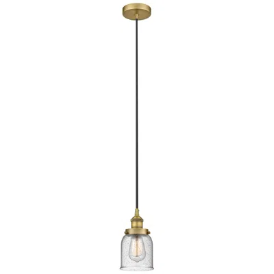 Innovations Lighting Bell 5" Brushed Brass Mini Pendant W/ Seedy Shade