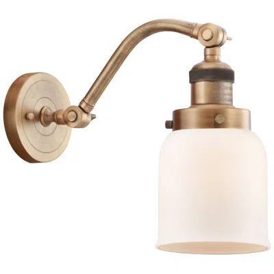 Innovations Lighting Bell 5" Brushed Brass Sconce W/ Matte White Shade