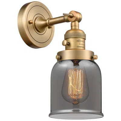 Innovations Lighting Bell 5" Brushed Brass Sconce W/ Plated Smoke Shade