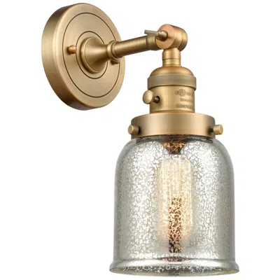 Innovations Lighting Bell 5" Brushed Brass Sconce W/ Silver Plated Mercury Shade
