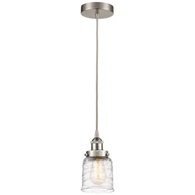 Innovations Lighting Bell 5" Brushed Satin Nickel Mini Pendant W/ Deco Swirl Shade