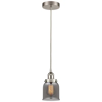 Innovations Lighting Bell 5" Brushed Satin Nickel Mini Pendant W/ Plated Smoke Shade