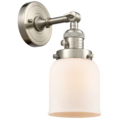 Innovations Lighting Bell 5" Brushed Satin Nickel Sconce W/ Matte White Shade