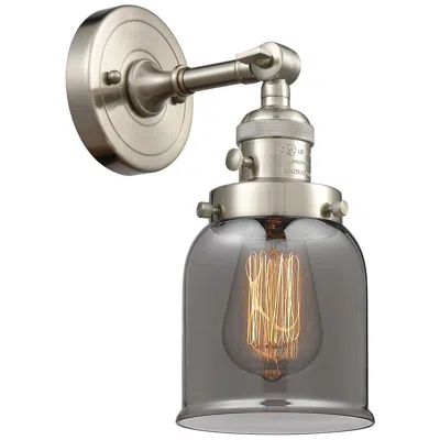 Innovations Lighting Bell 5" Brushed Satin Nickel Sconce W/ Plated Smoke Shade