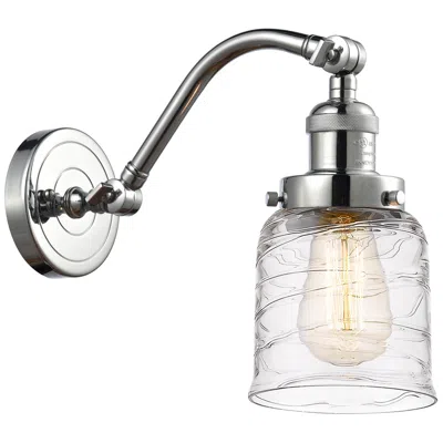 Innovations Lighting Bell 5" Incandescent Sconce - Chrome Finish - Deco Swirl Shade