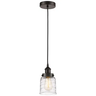 Innovations Lighting Bell 5" Oil Rubbed Bronze Mini Pendant W/ Deco Swirl Shade