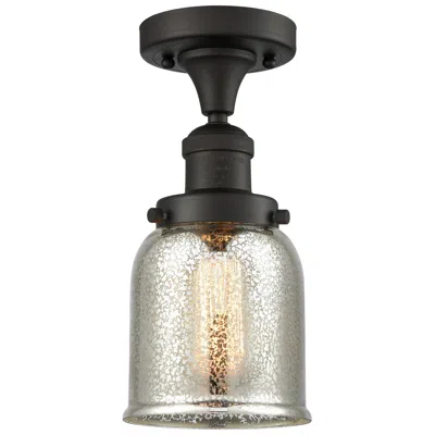 Innovations Lighting Bell 5" Oil Rubbed Bronze Semi Flush Mount W/ Silver Plated Mercury Sh In Gray