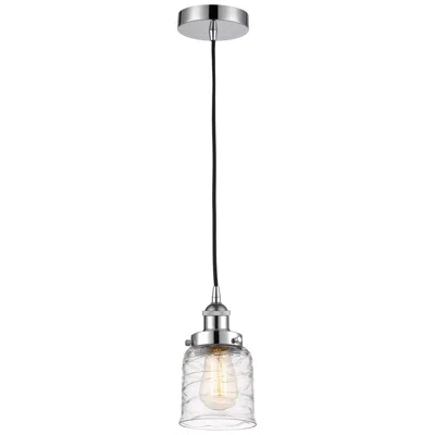 Innovations Lighting Bell 5" Polished Chrome Mini Pendant W/ Deco Swirl Shade
