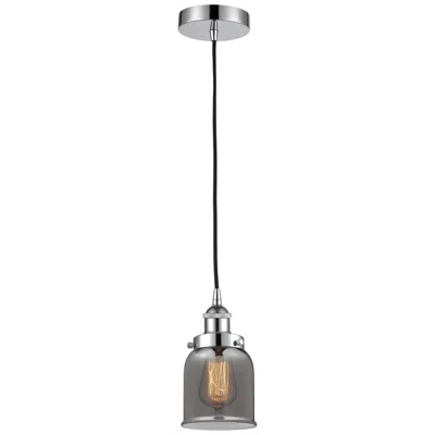 Innovations Lighting Bell 5" Polished Chrome Mini Pendant W/ Plated Smoke Shade