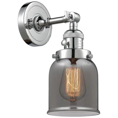 Innovations Lighting Bell 5" Polished Chrome Sconce W/ Plated Smoke Shade