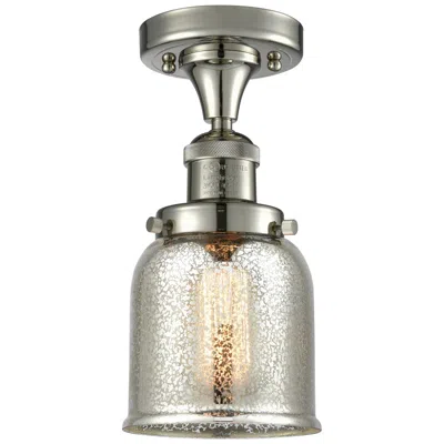Innovations Lighting Bell 5" Polished Nickel Semi Flush Mount W/ Silver Plated Mercury Shad In Gray