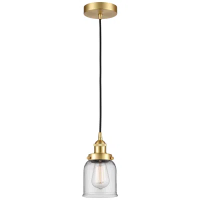 Innovations Lighting Bell 5" Satin Gold Mini Pendant W/ Clear Shade