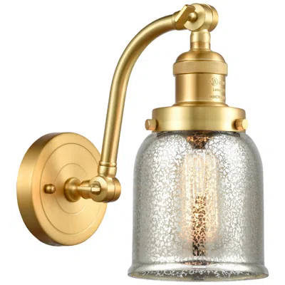 Innovations Lighting Bell 5" Satin Gold Sconce W/ Silver Plated Mercury Shade