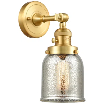 Innovations Lighting Bell 5" Satin Gold Sconce W/ Silver Plated Mercury Shade