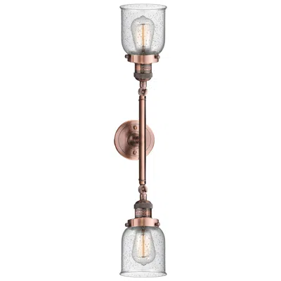 Innovations Lighting Bell 5" Wide 2 Light Copper Bath Vanity Light W/ Seedy Shade