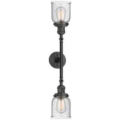 Innovations Lighting Bell 5" Wide 2 Light Oil Rubbed Bronze Bath Vanity Light W/ Seedy Shad