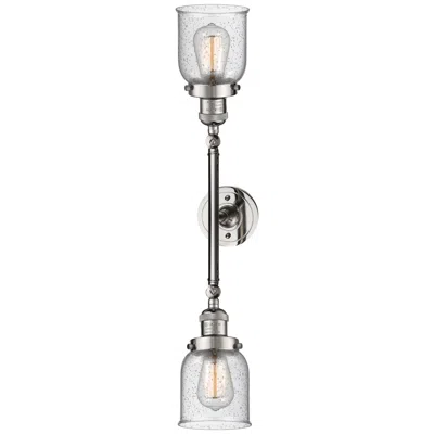Innovations Lighting Bell 5" Wide 2 Light Polished Nickel Bath Vanity Light W/ Seedy Shade