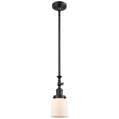 Innovations Lighting Bell 5" Wide Matte Black Stem Hung Tiltable Mini Pendant W/ White Shad