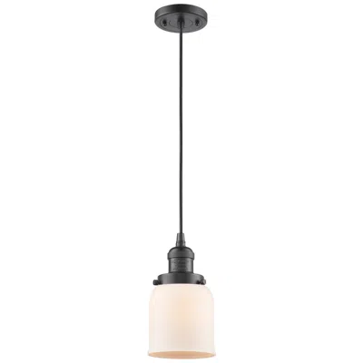 Innovations Lighting Bell 5" Wide Oil-rubbed Bronze Mini Pendant With White Shade