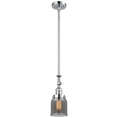Innovations Lighting Bell 5" Wide Polished Chrome Stem Hung Mini Pendant W/ Plated Smoke Sh