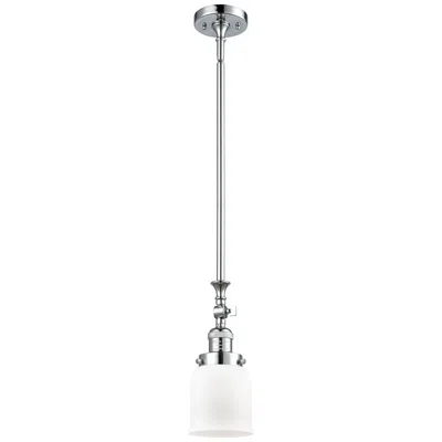 Innovations Lighting Bell 5" Wide Polished Chrome Stem Hung Tiltable Mini Pendant W/ White