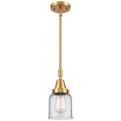Innovations Lighting Bell 5" Wide Satin Gold Mini Pendant With Clear Shade