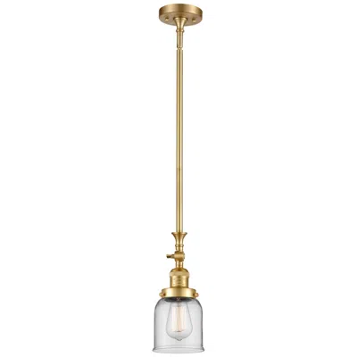 Innovations Lighting Bell 5" Wide Satin Gold Stem Hung Tiltable Mini Pendant W/ Clear Shade