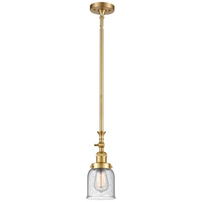Innovations Lighting Bell 5" Wide Satin Gold Stem Hung Tiltable Mini Pendant W/ Seedy Shade