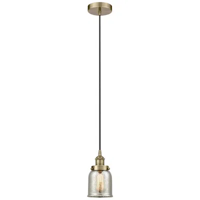 Innovations Lighting Bell 5"w Antique Brass Corded Mini Pendant W/ Silver Mercury Shade In Gold