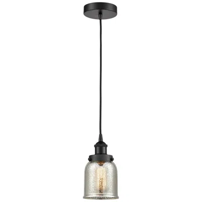 Innovations Lighting Bell 5"w Matte Black Corded Mini Pendant W/ Silver Mercury Shade
