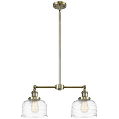 Innovations Lighting Bell 8" - 2 Light 21" Led Island Light - Antique Brass  - Clear D