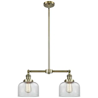 Innovations Lighting Bell 8" - 2 Light 21" Led Island Light - Antique Brass  - Clear S