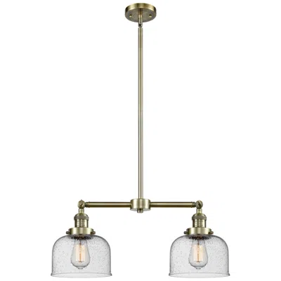 Innovations Lighting Bell 8" - 2 Light 21" Led Island Light - Antique Brass  - Seedy S