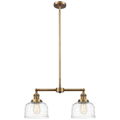 Innovations Lighting Bell 8" - 2 Light 21" Led Island Light - Brushed Brass  - Clear D