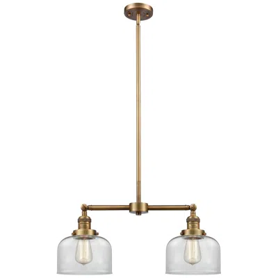 Innovations Lighting Bell 8" - 2 Light 21" Led Island Light - Brushed Brass  - Clear S
