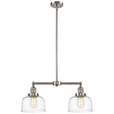 Innovations Lighting Bell 8" - 2 Light 21" Led Island Light - Satin Nickel  - Clear De