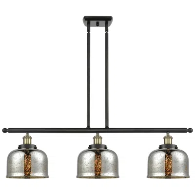 Innovations Lighting Bell 8" 3 Light 36" Island Light - Black Brass  - Silver Plated M