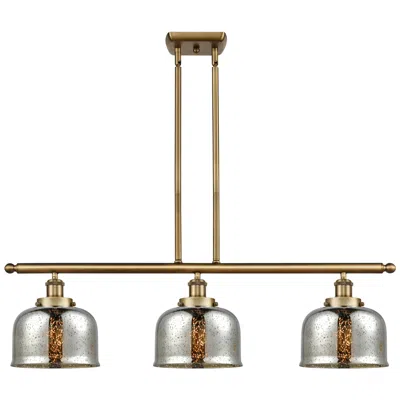 Innovations Lighting Bell 8" 3 Light 36" Island Light - Brushed Brass  - Silver Plated In Gold