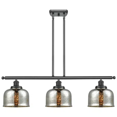 Innovations Lighting Bell 8" 3 Light 36" Island Light - Matte Black  - Silver Plated M