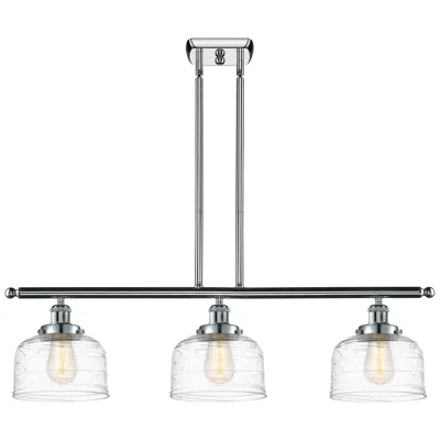 Innovations Lighting Bell 8" 3 Light 36" Island Light - Polished Chrome  - Clear Deco