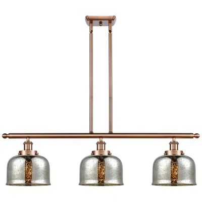 Innovations Lighting Bell 8" 3 Light 36" Led Island Light - Copper  - Silver Plated Me